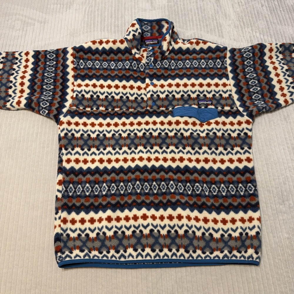 Patagonia cliff underwater Aztec synchilla pullover snap t fleece Large View 2